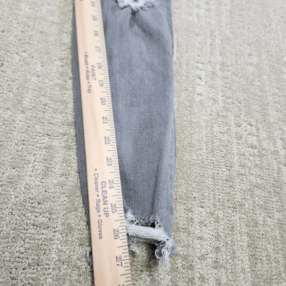 American Eagle Jeans Women 6 Short Super Hi Rise Jegging Stretch Distressed Gray